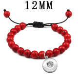 Woven Bracelet 8mm Volcano Stone Tiger Stone Natural Stone Bracelet fit  12MM Snaps button  wholesale