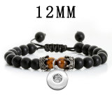 Double Crown Molten Rock Matte Frosted Beaded Woven Bracelet fit 12MM Snaps button  wholesale