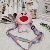 Silicone Strawberry Bear Cartoon Bag Shoulder Bag Children's Cute Crossbody Bag