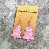 Christmas earrings, mirror faced acrylic snowflake polka cut earrings