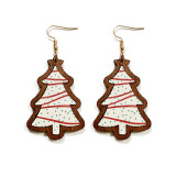 Christmas Classic Plaid Wood Earrings
