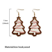 Christmas Classic Plaid Wood Earrings