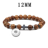 Red Pine Stone Tiger Eye Stone Volcano Stone Natural Stone Cross Elastic Bracelet fit  12MM Snaps button  wholesale