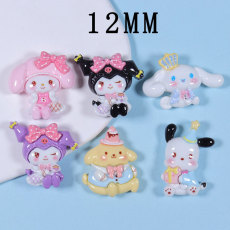 12MM Cartoon Bright Face Sanrio Kuromi resin snap button charms