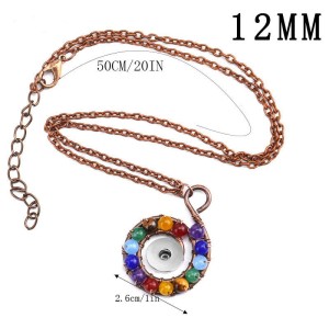 Hand wrapped natural stone bead snail shaped necklace fit 12MM Snaps button jewelry wholesale