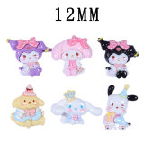 12MM Cartoon Bright Face Sanrio Kuromi resin snap button charms