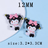 12MM Cartoon Bright Face Sanrio Kuromi resin snap button charms