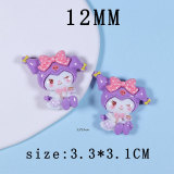 12MM Cartoon Bright Face Sanrio Kuromi resin snap button charms