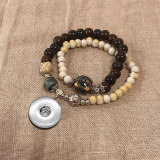 Natural stone bead alloy elasticity fit  20MM Snaps button  wholesale