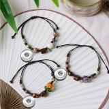 Ceramics bead alloy adjustable Bracelet fit  20MM Snaps button  wholesale