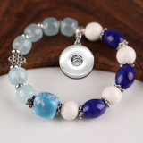 Ceramics bead alloy elasticity Bracelet fit  20MM Snaps button  wholesale