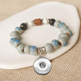 Ceramics bead alloy elasticity Bracelet fit  20MM Snaps button  wholesale