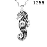 Hippocampus japonicus  Metal Pendant 60CM Necklace fit 12MM Snaps button jewelry wholesale