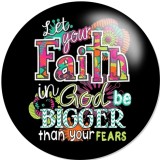 20MM love faith Print glass snaps buttons  DIY jewelry