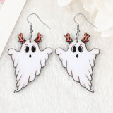Double faced acrylic Christmas Ghost earrings