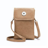 Leather mobile phone crossbody bag texture small wallet with adjustable shoulder straps fit 20MM Snaps button jewelry wholesale