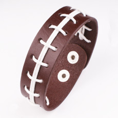 baseball leather woven bracelet