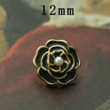 12MM Metal Pearl Mountain Camellia snap button charms