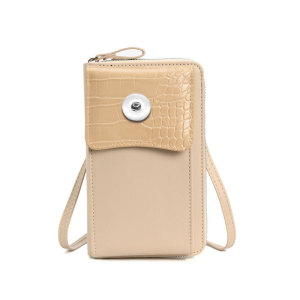 Single shoulder bag, fashionable diagonal cross bag, mobile phone bag fit 20MM Snaps button jewelry wholesale