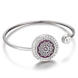 Diamond inlaid stainless steel alloy hollowed out aromatherapy essential oil life tree bracelet