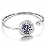 Diamond inlaid stainless steel alloy hollowed out aromatherapy essential oil life tree bracelet