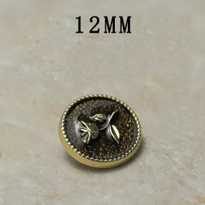 12MM Metal rose snap button charms