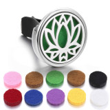 Stainless steel hollow car bracket Car mounted aromatherapy air outlet clip Life tree Car aromatherapy clip perfume dispenser with 10 cotton pieces