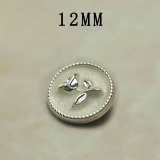 12MM Metal rose snap button charms