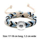 Colorful hemp rope hand woven bracelet fit  20MM Snaps button  wholesale