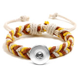 Colorful hemp rope hand woven bracelet fit  20MM Snaps button  wholesale