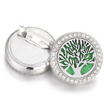 Diamond inlaid hollow aromatherapy essential oil brooch