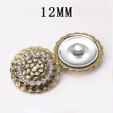 12MM Metal Design Sensory Water Diamond snap button charms