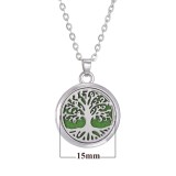 Life Tree Alloy Aromatherapy Pendant Couples Can Open Round Hollow perfume Box Necklace