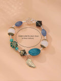 Natural Stone Feather Beaded Bracelet