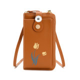 Printed One Shoulder Crossbody Bag Long Wallet Card Bag Mobile Case fit 20MM Snaps button jewelry wholesale