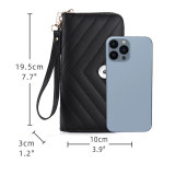 Lingge Long Wallet Wallet Wallet Large Capacity Handbag Zipper Mobile Case fit 20MM Snaps button jewelry wholesale