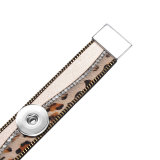 Leather horse hair magnetic buckle with diamond bracelet fit 20MM Snaps button jewelry wholesale