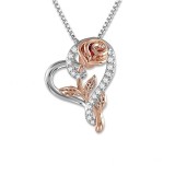 Valentine's Day Love Rose Diamond Necklace