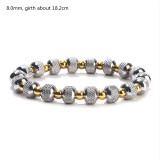 Stainless steel silver ball elastic bracelet
