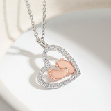 Heart shaped Mother's Day gift footprint of love baby love footprint necklace