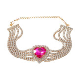 Valentine's Day Copper Necklace Love Glass Diamond Banquet Accessories