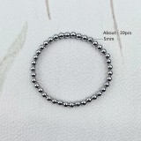 Stainless steel silver ball elastic bracelet