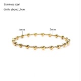 Stainless steel Real gold plating  ball elastic bracelet