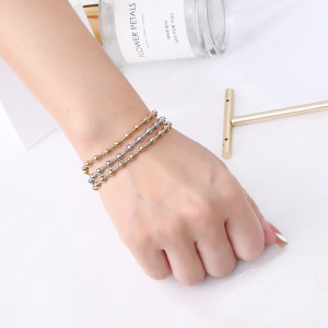 Stainless steel Real gold plating  ball elastic bracelet