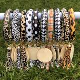 PU bracelet with leopard pattern thousand bird pattern leather bracelet with zebra pattern tassel keychain