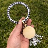 PU bracelet with leopard pattern thousand bird pattern leather bracelet with zebra pattern tassel keychain