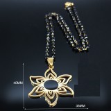 Stainless steel sunflower pendant necklace