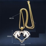 Stainless Steel Love Horse Couple Pendant Necklace