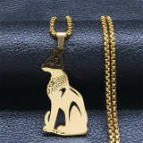 Stainless steel cat pendant necklace
