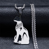 Stainless steel cat pendant necklace